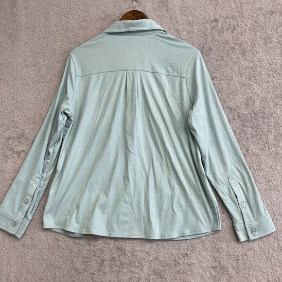 NEW 32 Degrees Heat Women's L Long Sleeve Button-Up Shirt Polyester Spandex - Picture 3 of 9